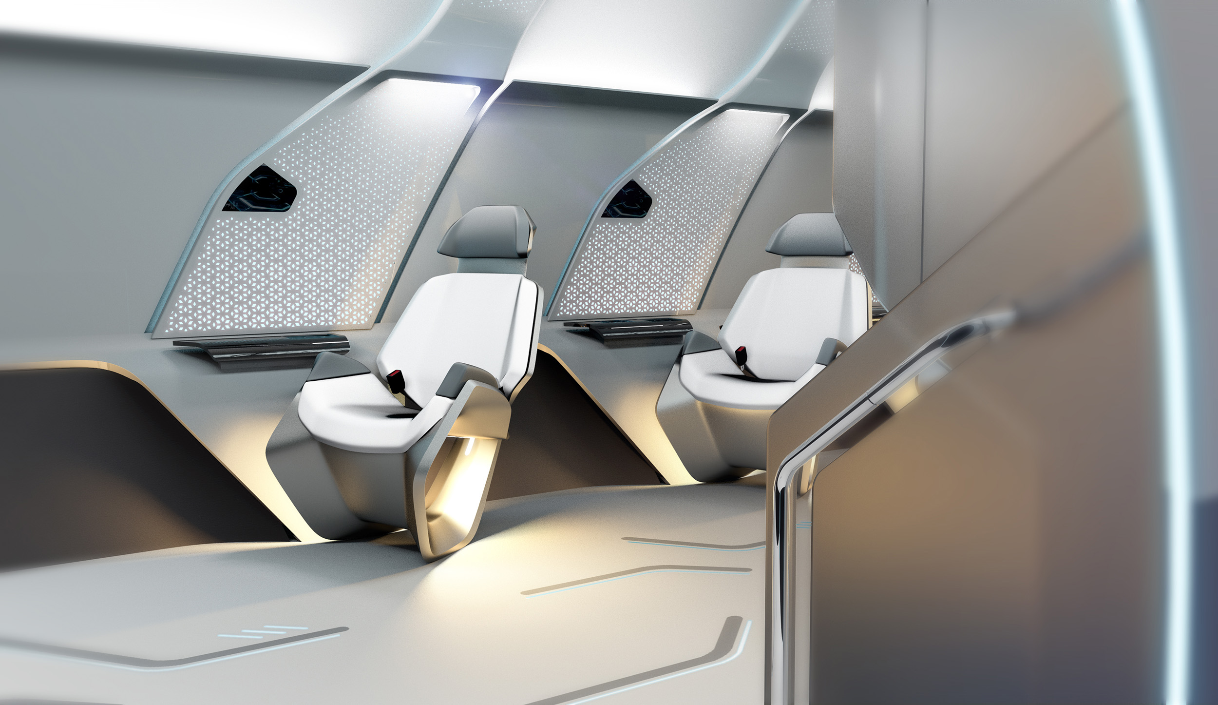 hyperloop seats from the entrance of the capsule