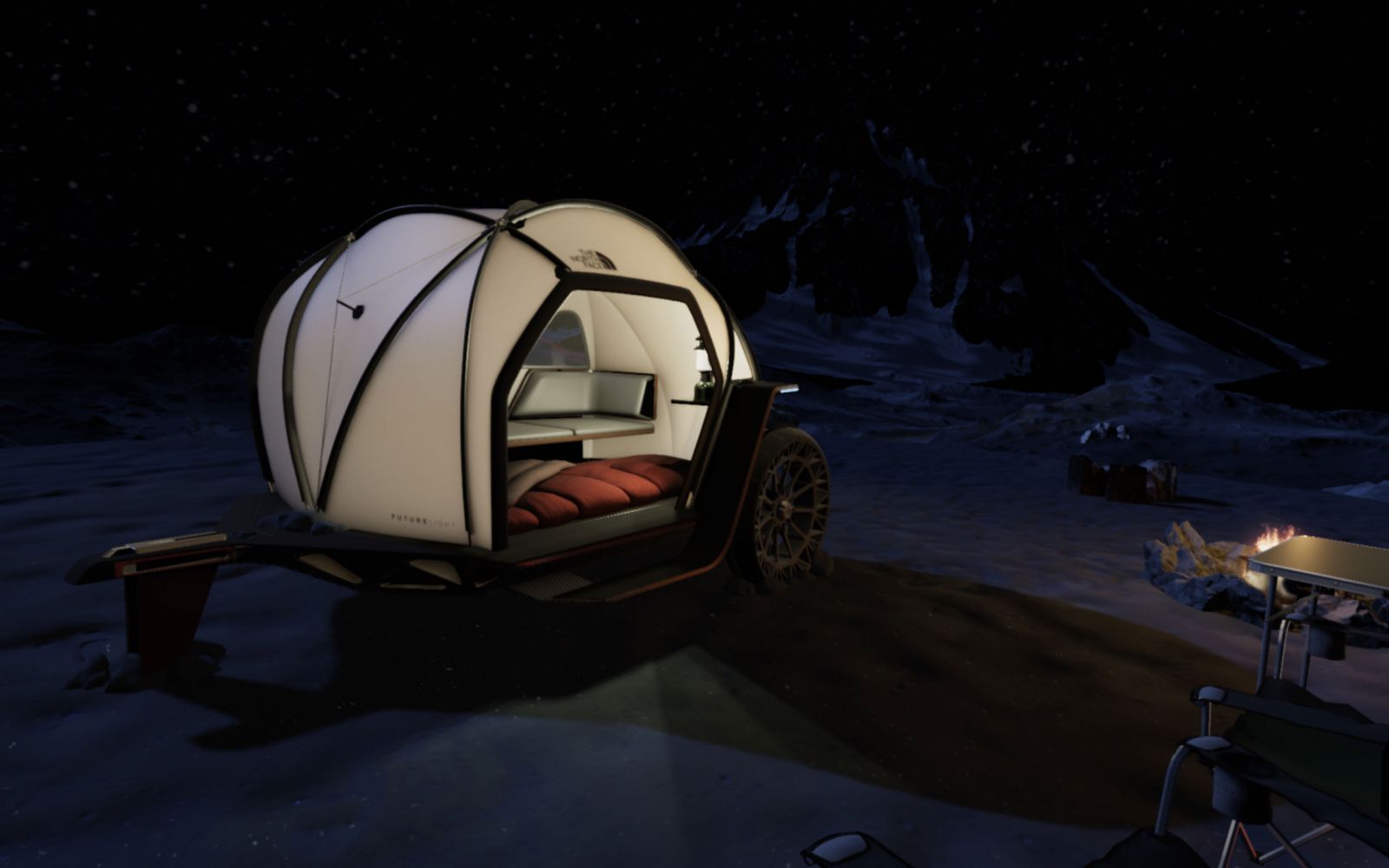 the north face camper by night